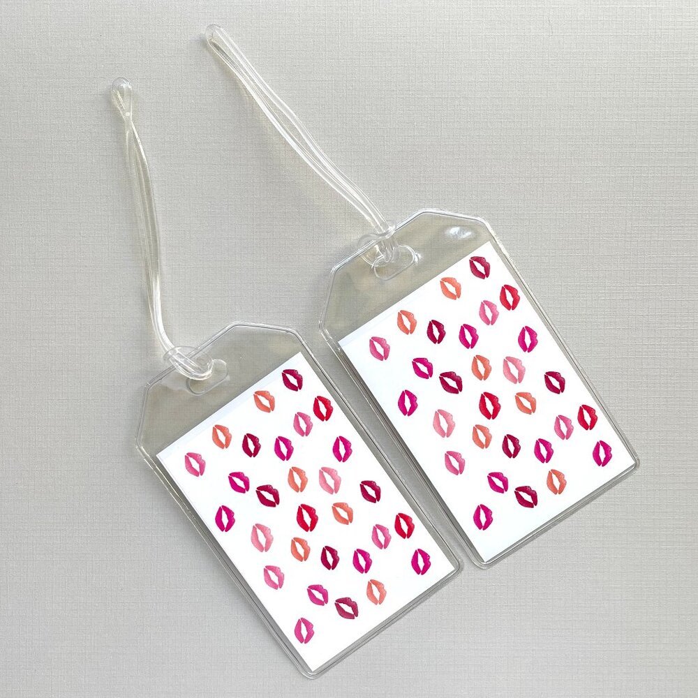 Lipstick Kisses Luggage Tags, Set of TWO